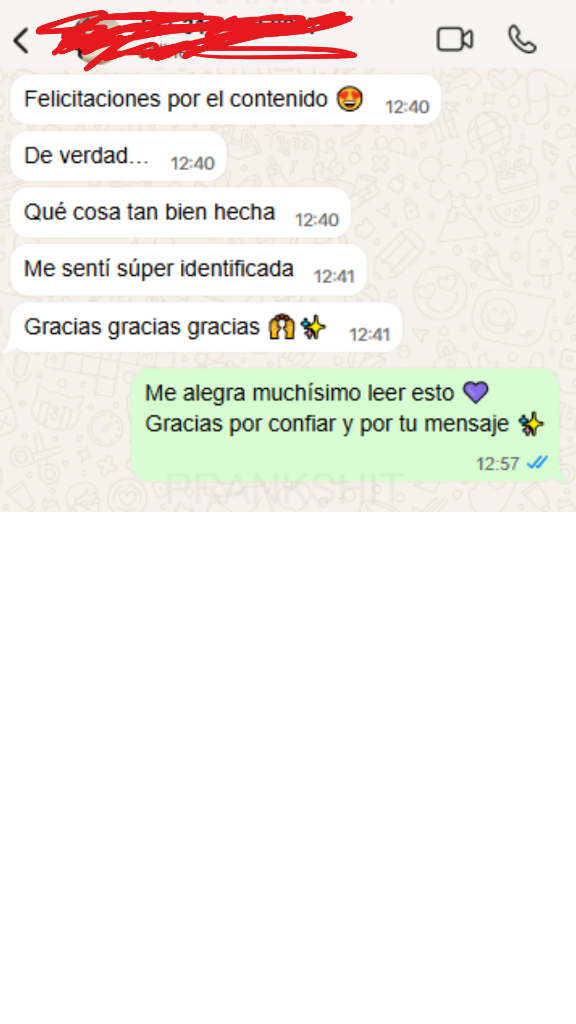 Testimonio de WhatsApp